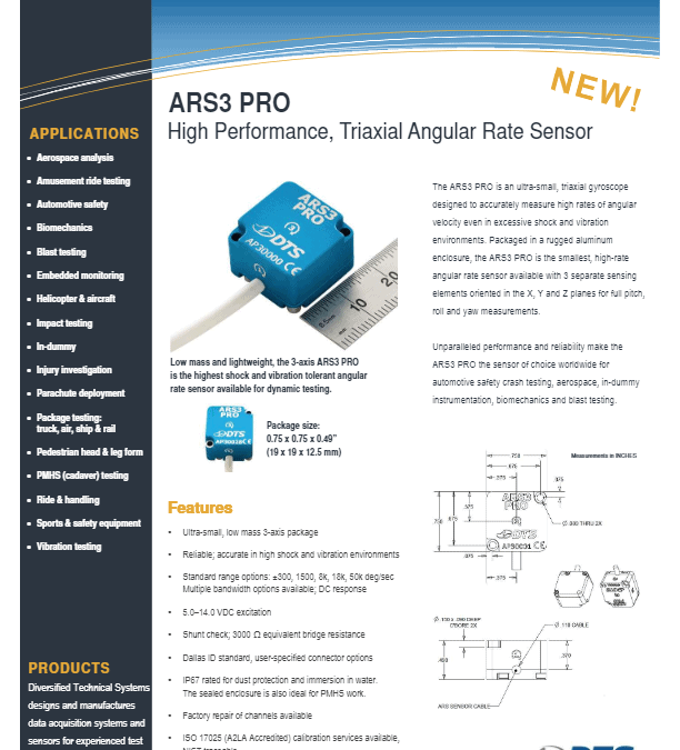 DTS Datasheet – ARS3 PRO (2017-12)