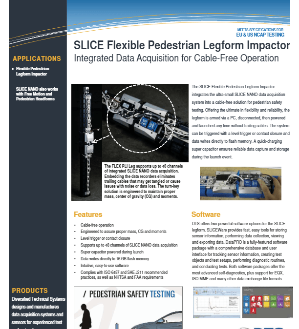 DTS Datasheet – SLICE Flexible Pedestrian Legform (2017-08)