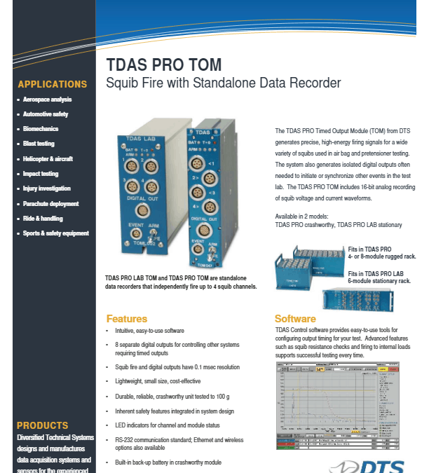 DTS Datasheet – TDAS PRO TOM (2011-05)