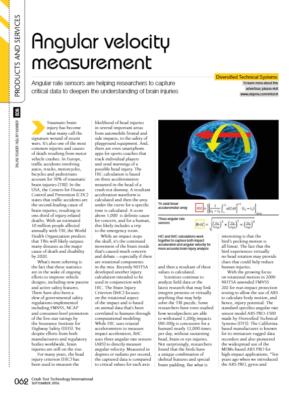 Angular Velocity Measurement / Crash Test Technology International-thumbnail