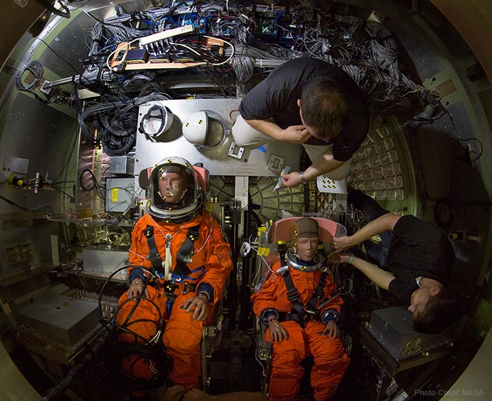 NASA Orion with Test Dummies and DTS DAQ Photo Credit NASA