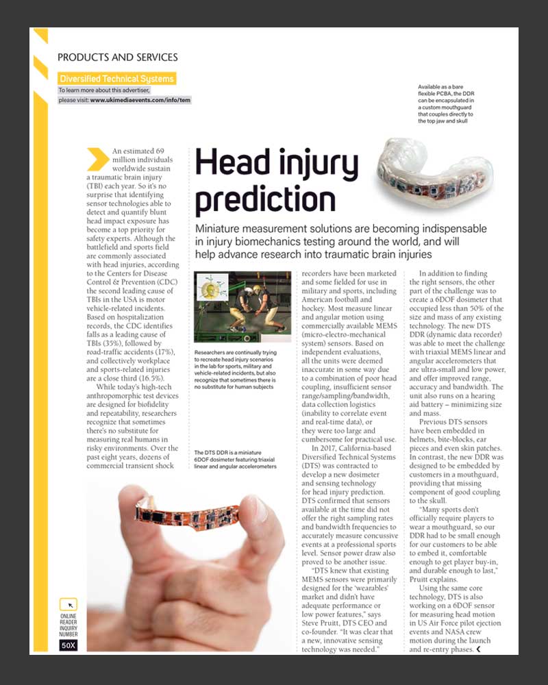 DTS-Article-Head-Injury-Prediction Aerospace Testing International Magazine - DTS Article - Showcase 2024 Issue