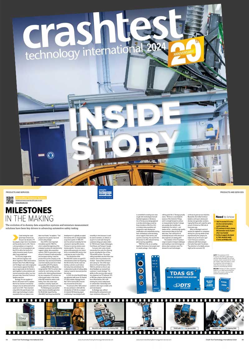DTS Article - Crash Test Technology International Magazine 2023 - Milestones in the Making